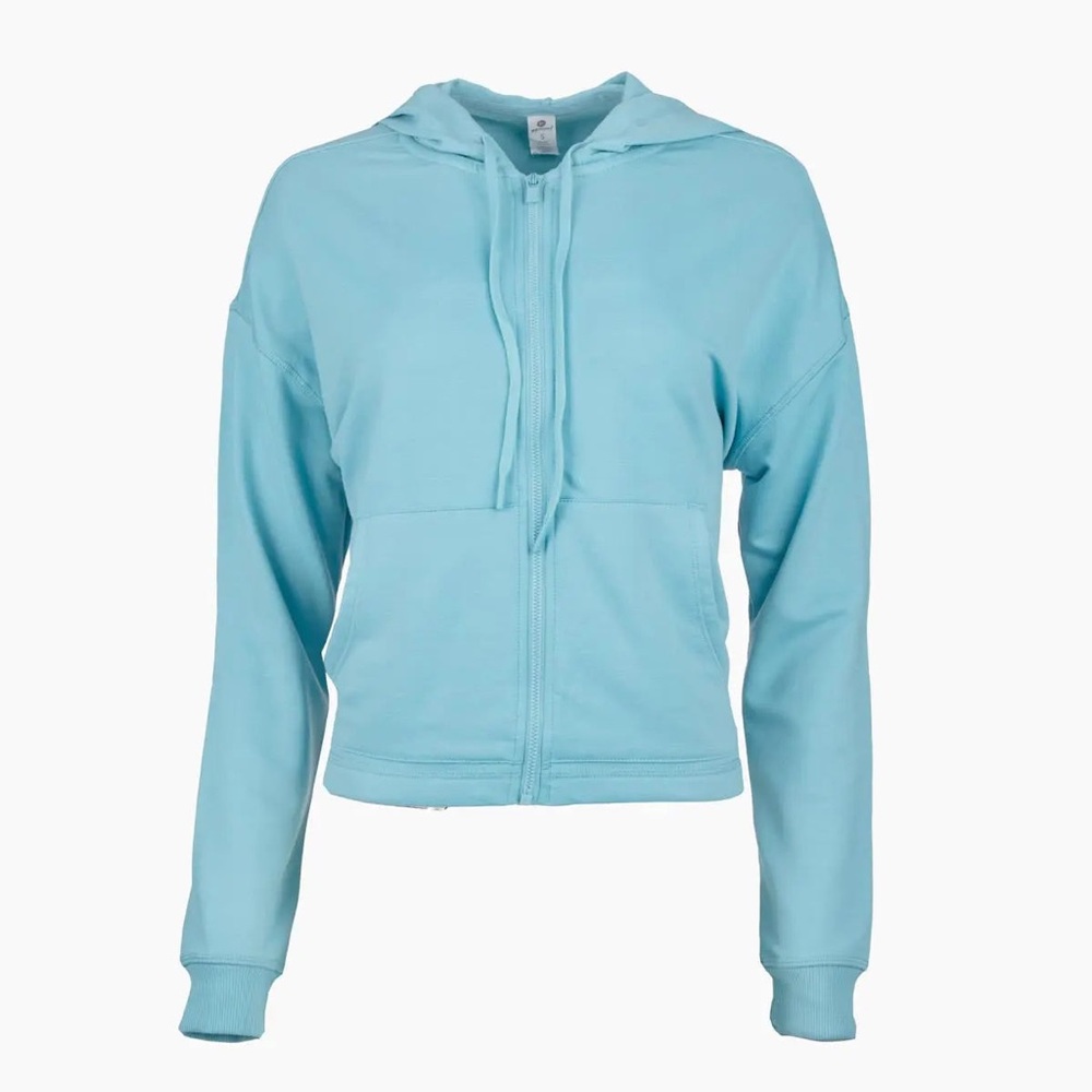 NWT $45 90 Degree by Reflex Women's Terry Brushed Hoodie Jacket